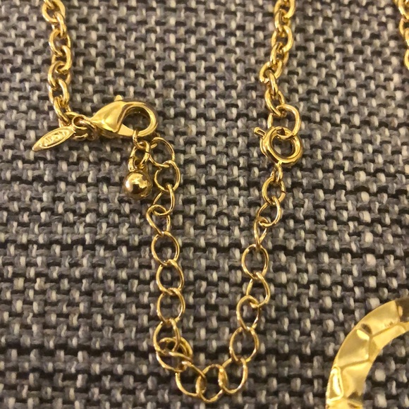 Boho Gold Hammered Circle Statement Necklace Festival Coastal Pendant Maxi AVON - Picture 3 of 4